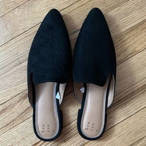 Pointed Top Open Heel Slide On Mule
